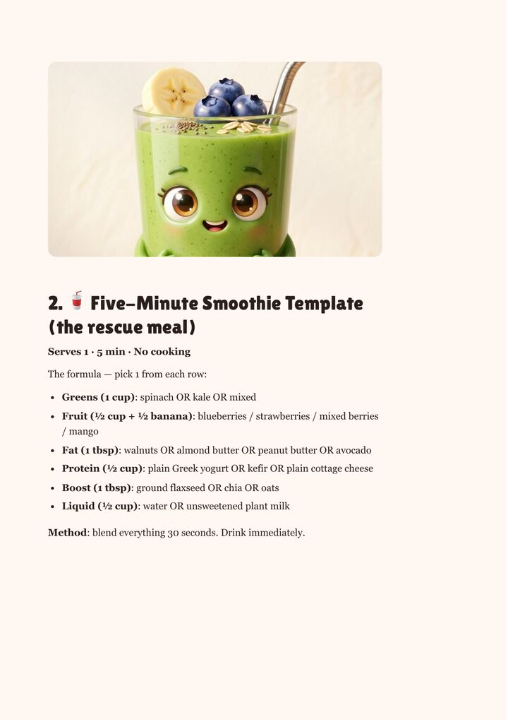 Recipe card: five-minute smoothie